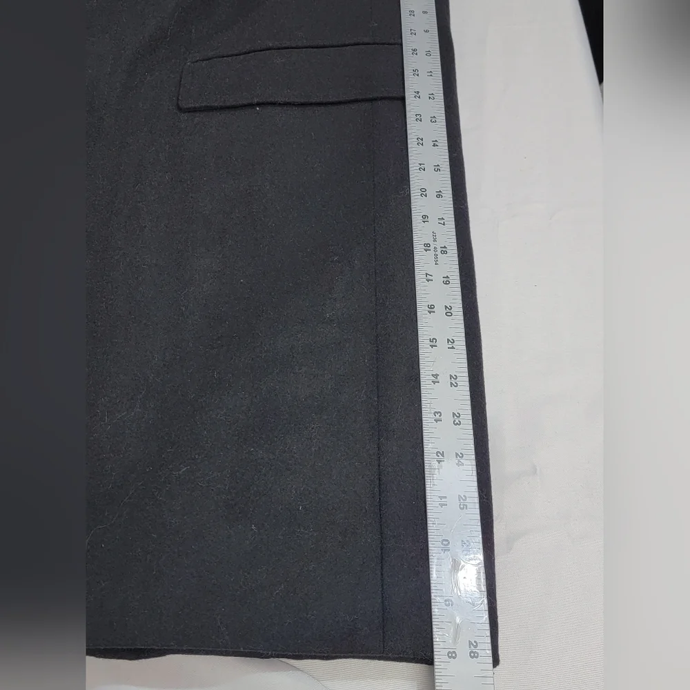 Kenneth Cole Soid Black Wool Blend Topcoat Mens Size XL